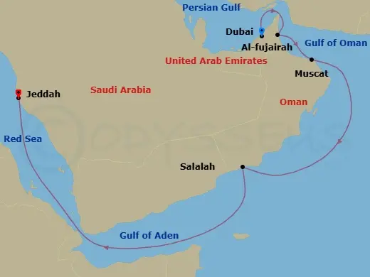 Itinerary schematic diagram