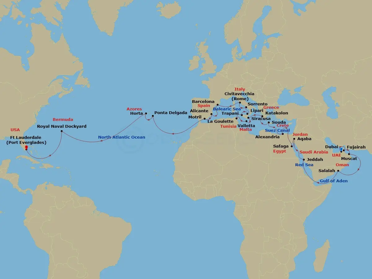 Itinerary schematic diagram