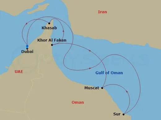 Itinerary schematic diagram