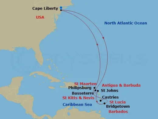 Itinerary schematic diagram