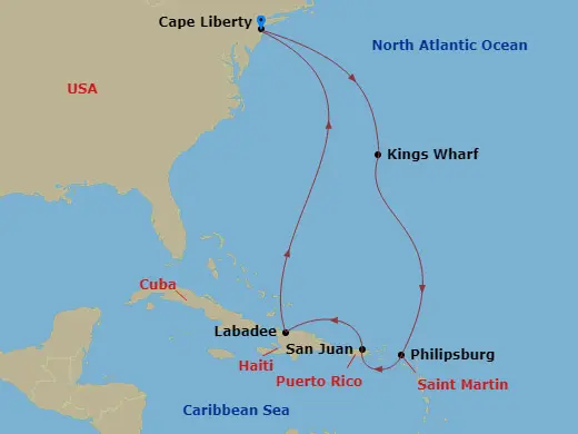 Itinerary schematic diagram