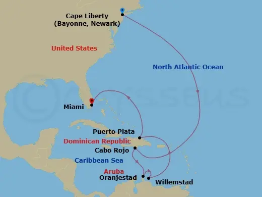 Itinerary schematic diagram