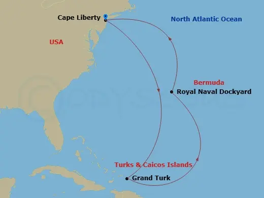Itinerary schematic diagram