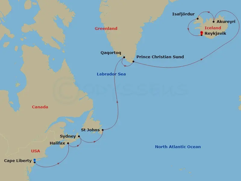 Itinerary schematic diagram