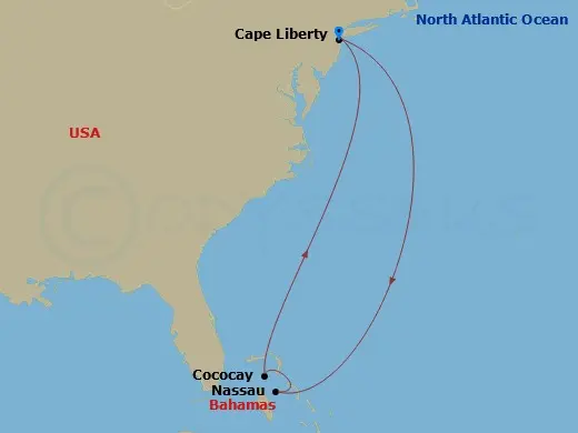 Itinerary schematic diagram
