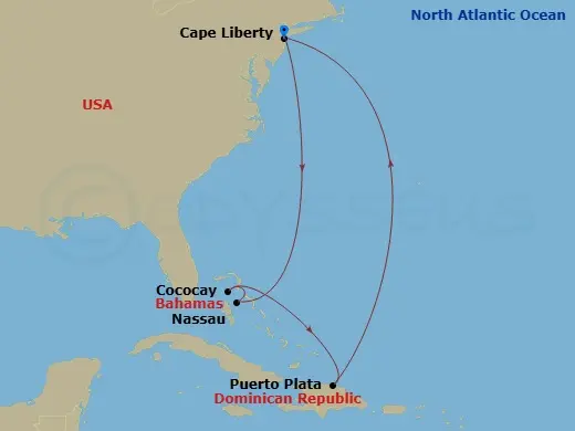 Itinerary schematic diagram