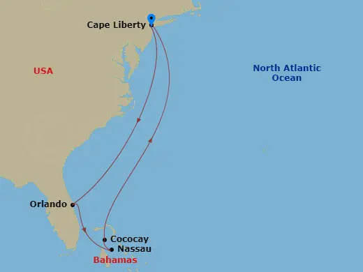 Itinerary schematic diagram