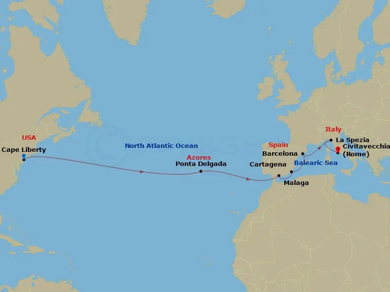 Itinerary schematic diagram
