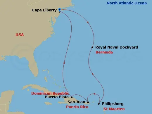 Itinerary schematic diagram