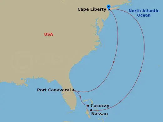 Itinerary schematic diagram