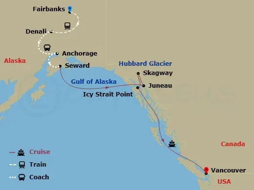 Itinerary schematic diagram