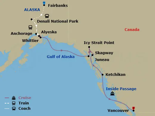 Itinerary schematic diagram