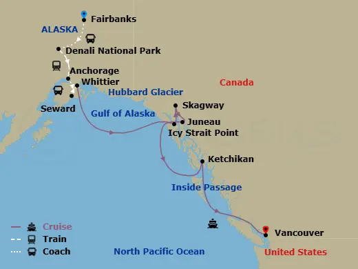 Itinerary schematic diagram