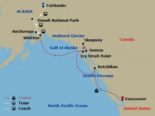 Itinerary schematic diagram