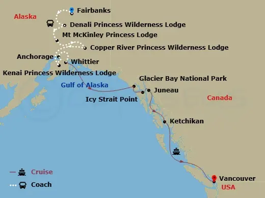 Itinerary schematic diagram