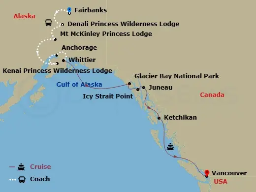Itinerary schematic diagram