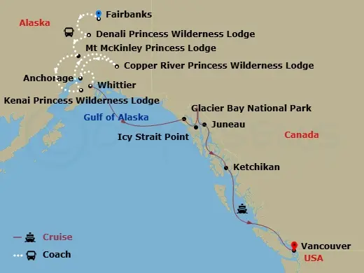 Itinerary schematic diagram