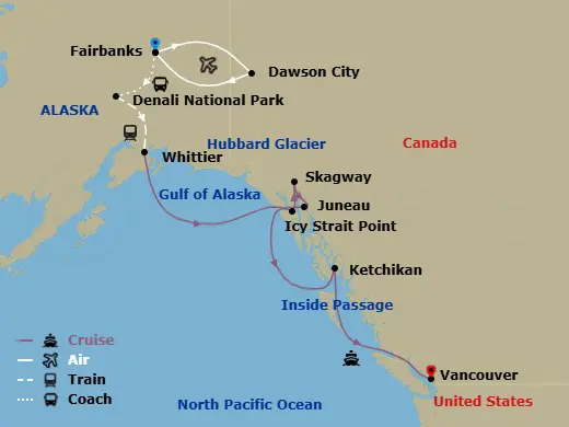 Itinerary schematic diagram
