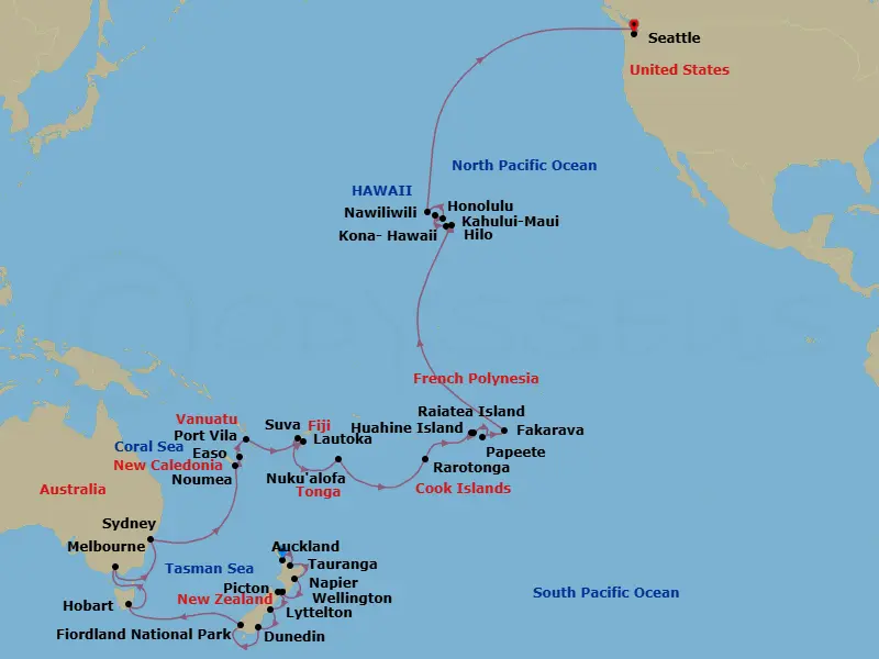 Itinerary schematic diagram