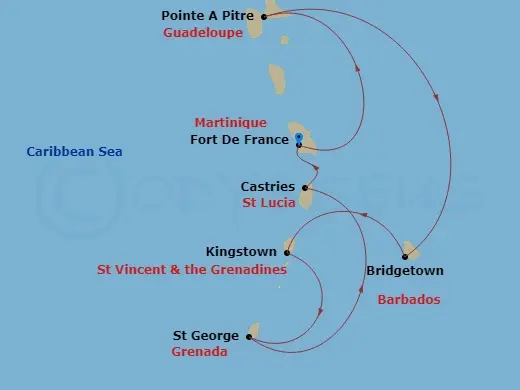 Itinerary schematic diagram