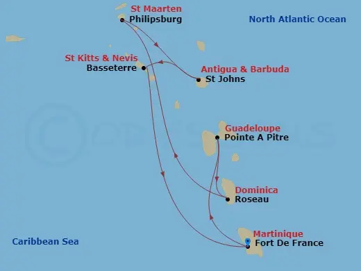 Itinerary schematic diagram