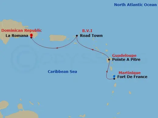 Itinerary schematic diagram