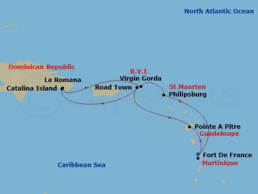 Itinerary schematic diagram