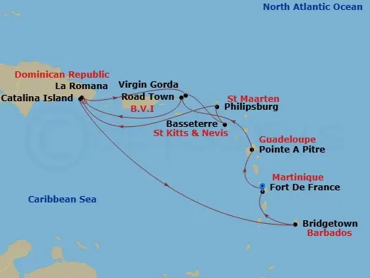 Itinerary schematic diagram