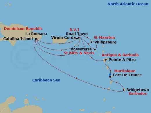Itinerary schematic diagram