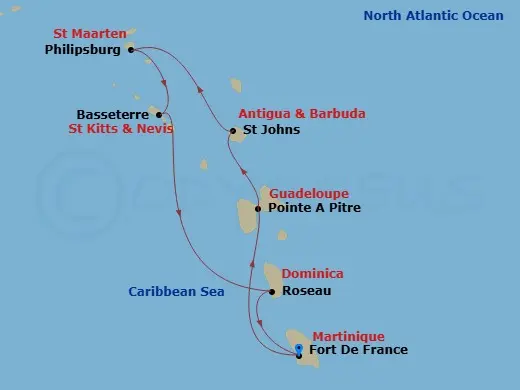 Itinerary schematic diagram