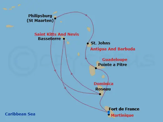Itinerary schematic diagram