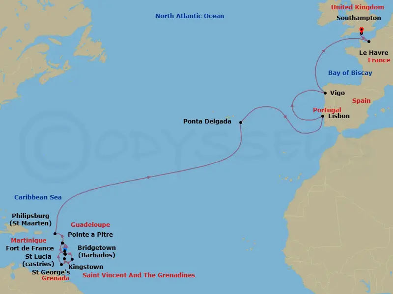Itinerary schematic diagram