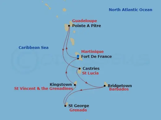 Itinerary schematic diagram