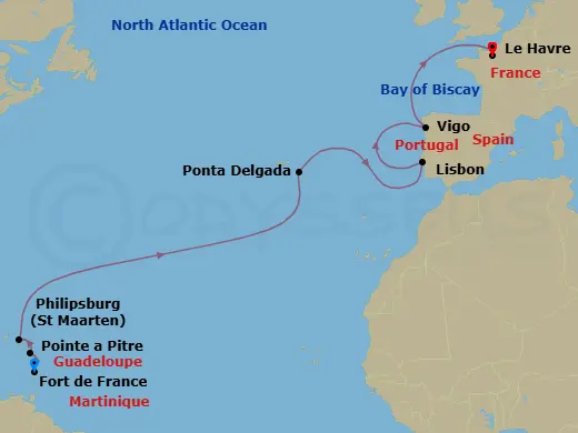 Itinerary schematic diagram