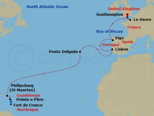 Itinerary schematic diagram
