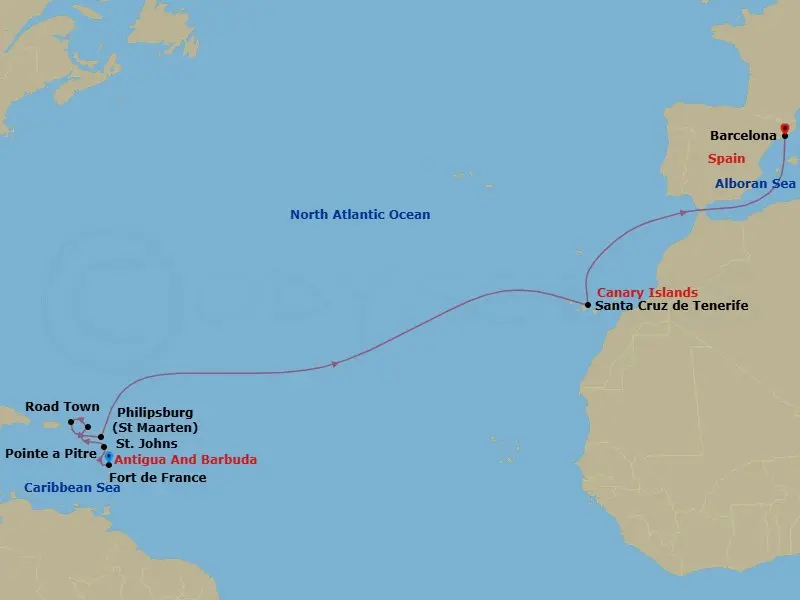Itinerary schematic diagram