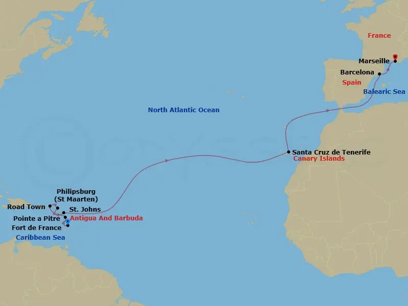 Itinerary schematic diagram