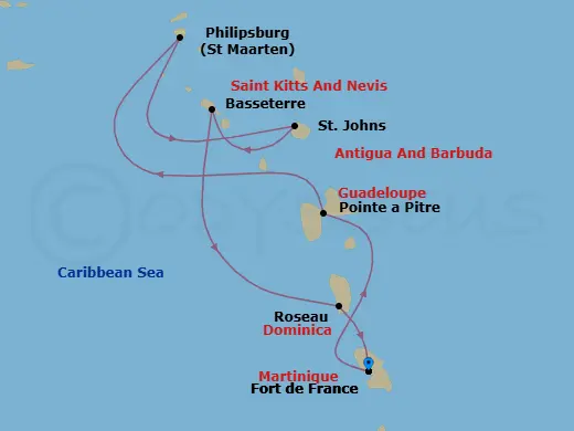 Itinerary schematic diagram
