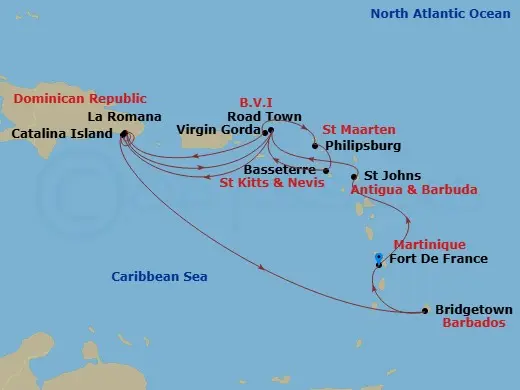Itinerary schematic diagram