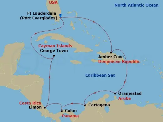 Itinerary schematic diagram