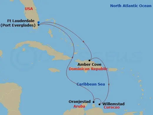 Itinerary schematic diagram