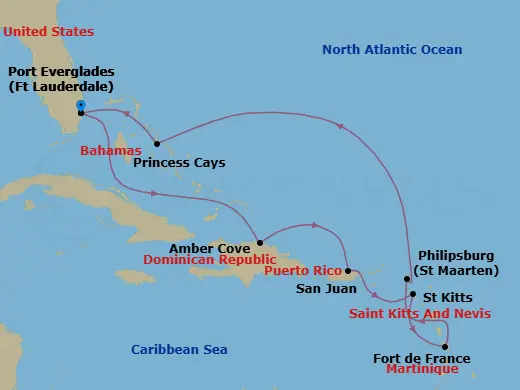 Itinerary schematic diagram