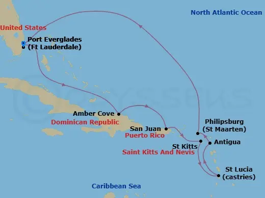 Itinerary schematic diagram