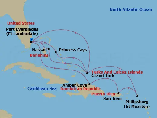 Itinerary schematic diagram