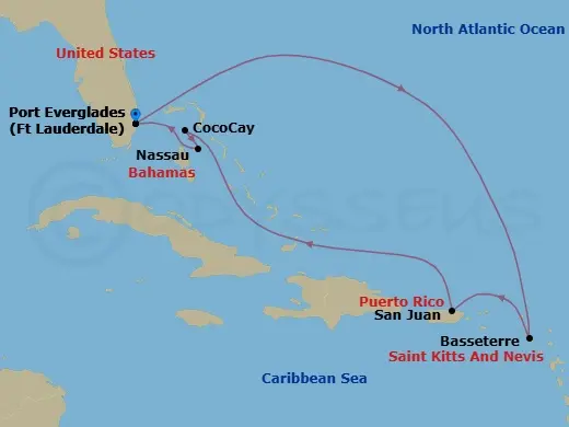 Itinerary schematic diagram