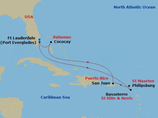 Itinerary schematic diagram