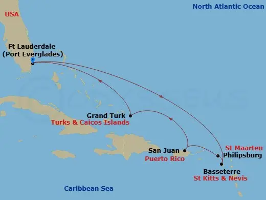 Itinerary schematic diagram