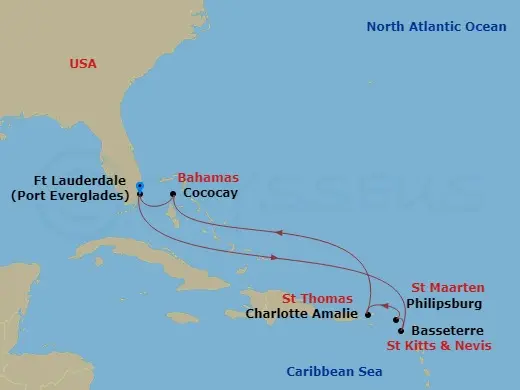 Itinerary schematic diagram