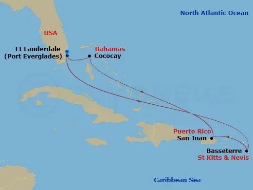 Itinerary schematic diagram