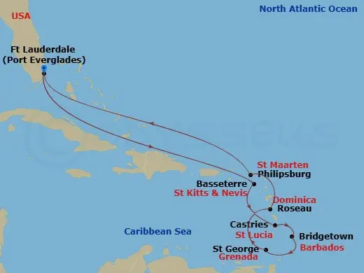 Itinerary schematic diagram